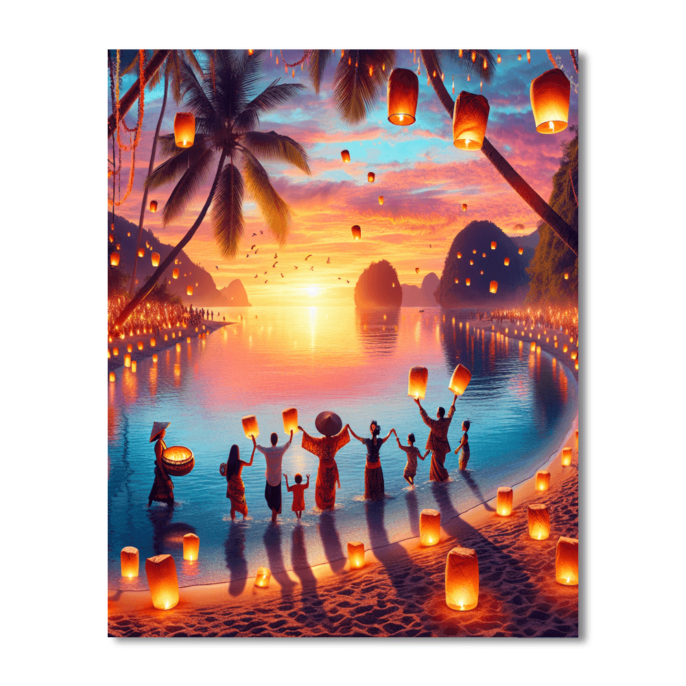 Pahoa Lantern Festival - Hawaii, Usa DIY Paint By Numbers