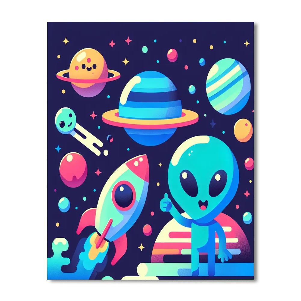 Space Galaxy Exploration DIY Paint By Numbers