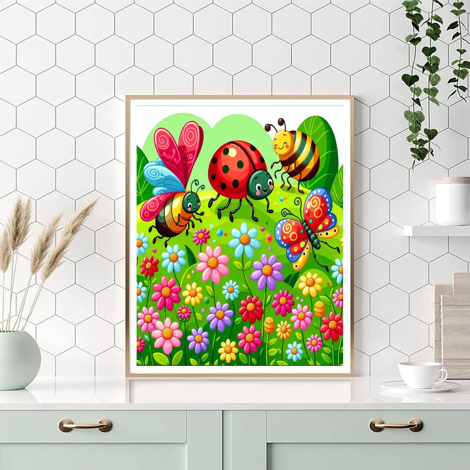 Garden Bug Parade DIY Paint By Numbers