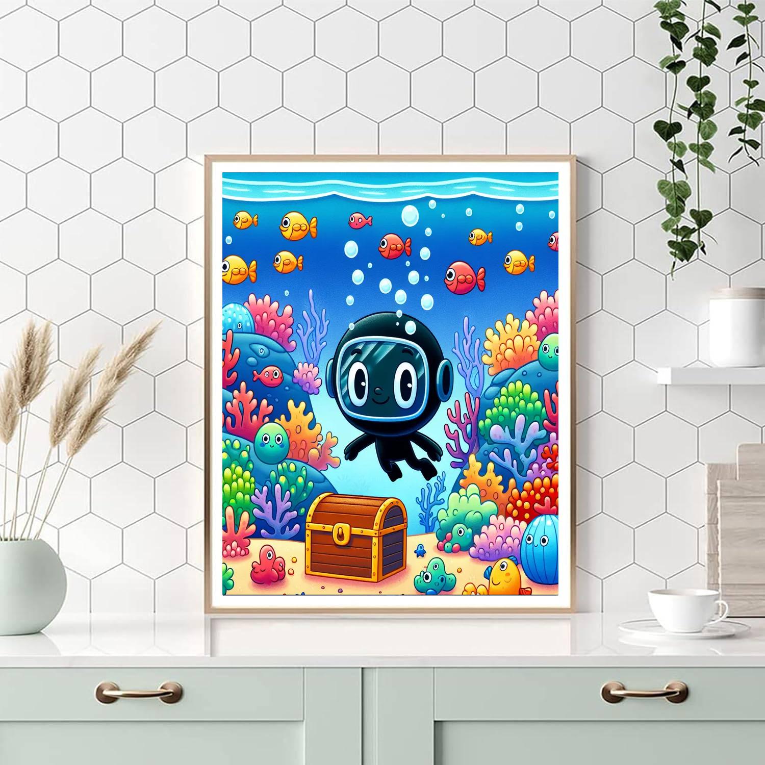 Undersea Treasure Adventure Number Painting