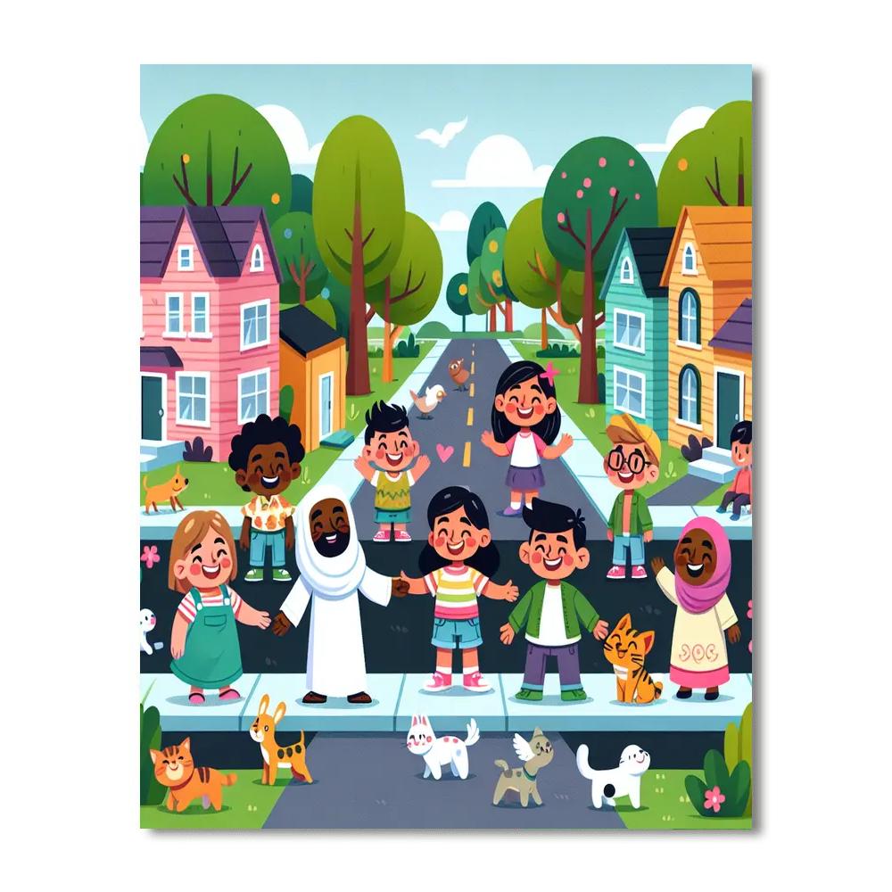 Friendly Neighbors Paint By Numbers Art