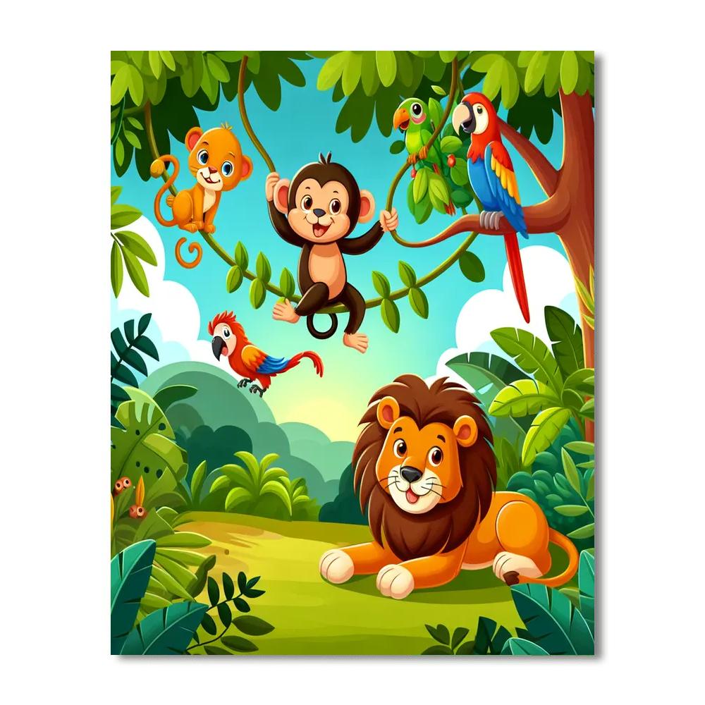 Playful Animal Expedition Numbered Painting Kits