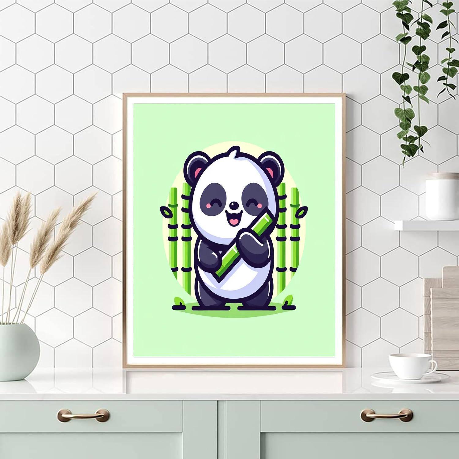Panda's Bamboo Feast Paint By Number