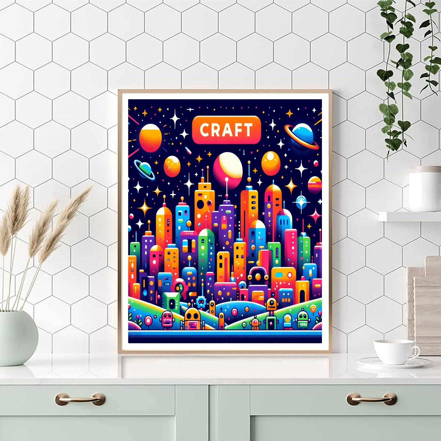 Space Colony Exploration Painting Number Kit