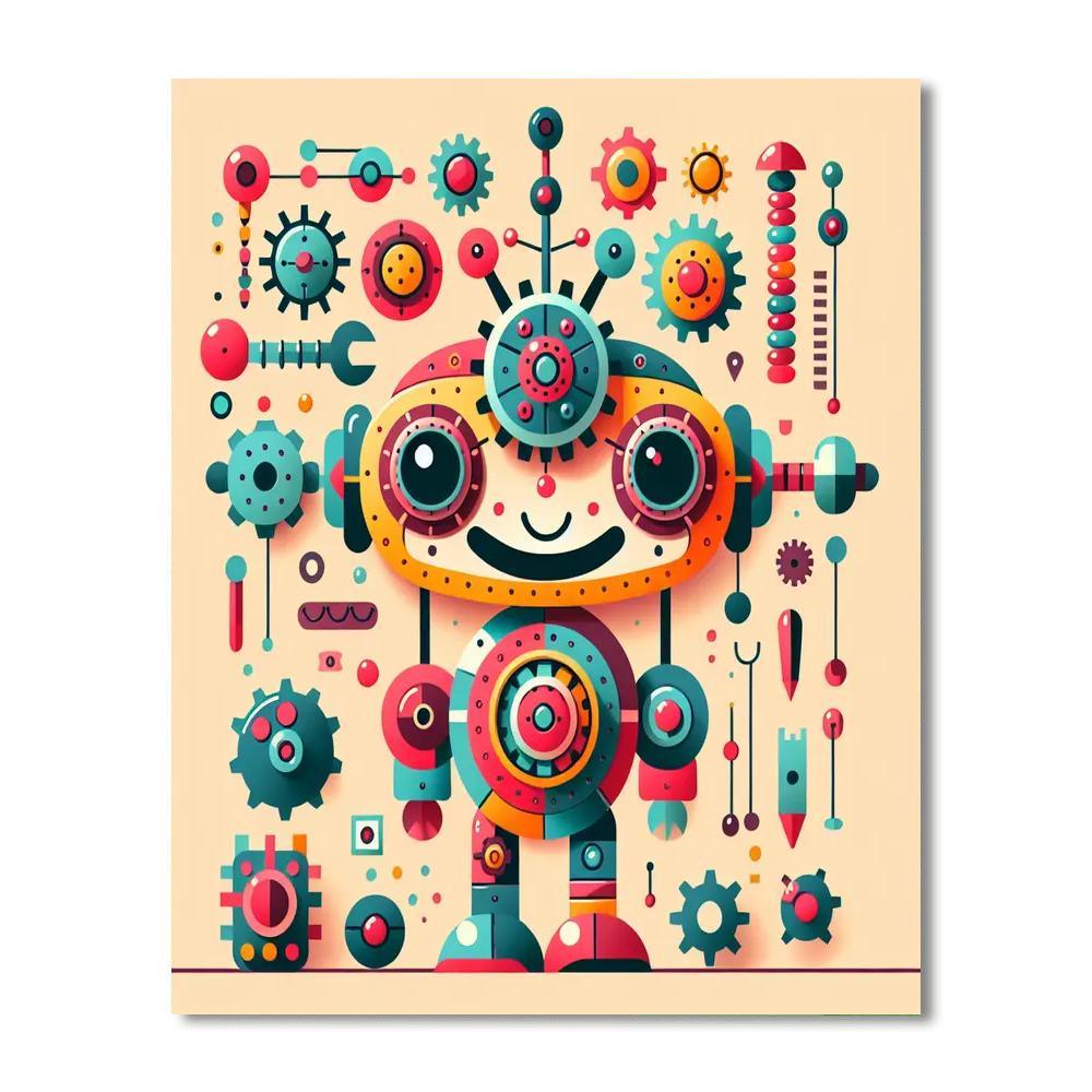 Funky Robot Assembly Paint By Numbers Kits