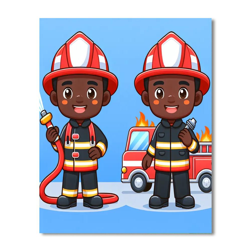 Fanciful Firefighter Painting Number Kit
