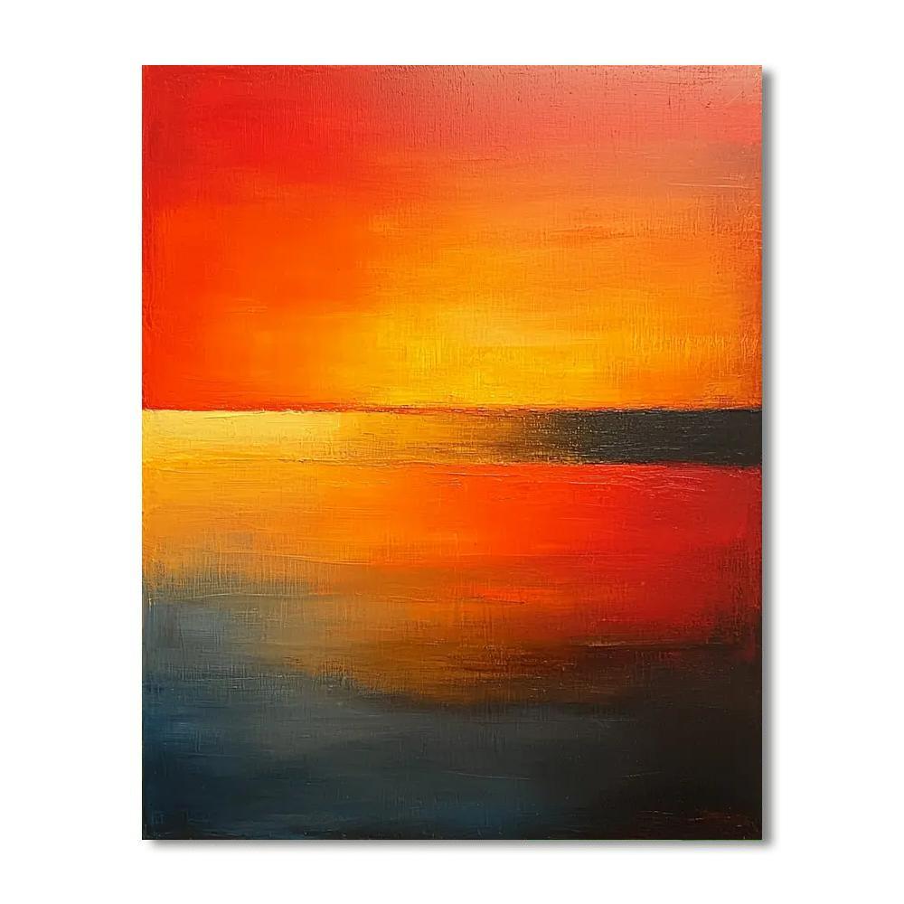 Rothko Inspired Abstract Sunset Horizon  Painting By Numbers Kit