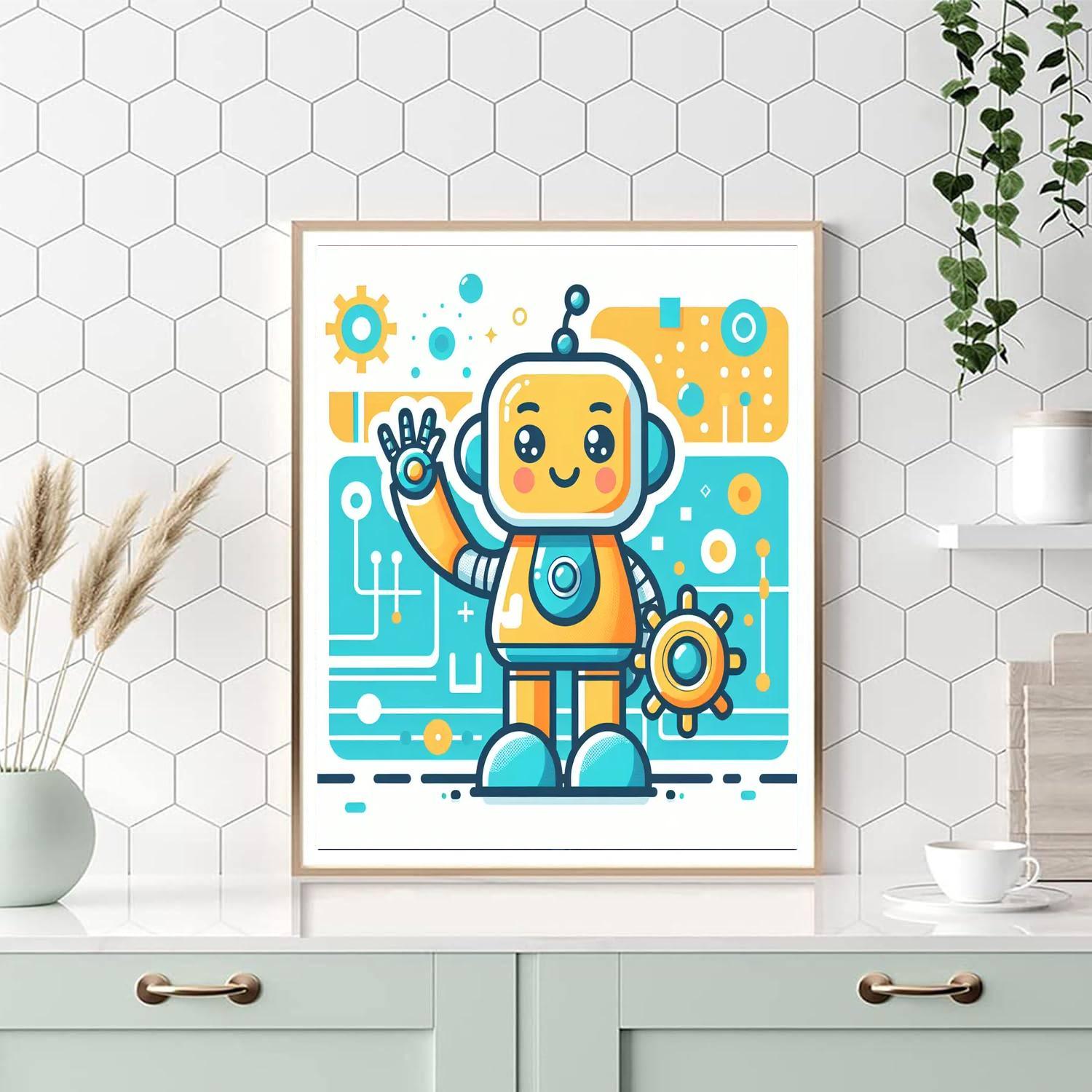 Fun Robot Paint By Numbers