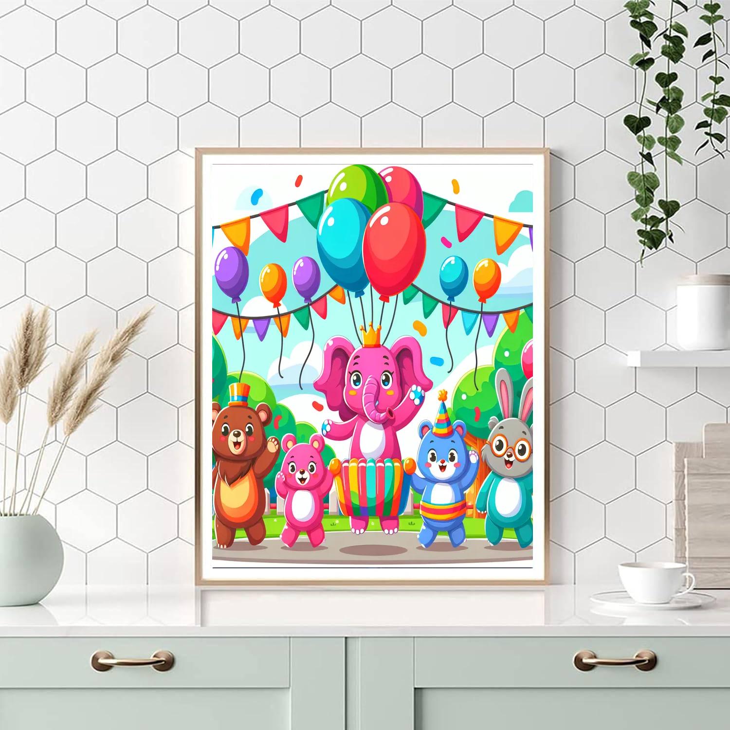 The Playful Animal Parade DIY Paint By Numbers