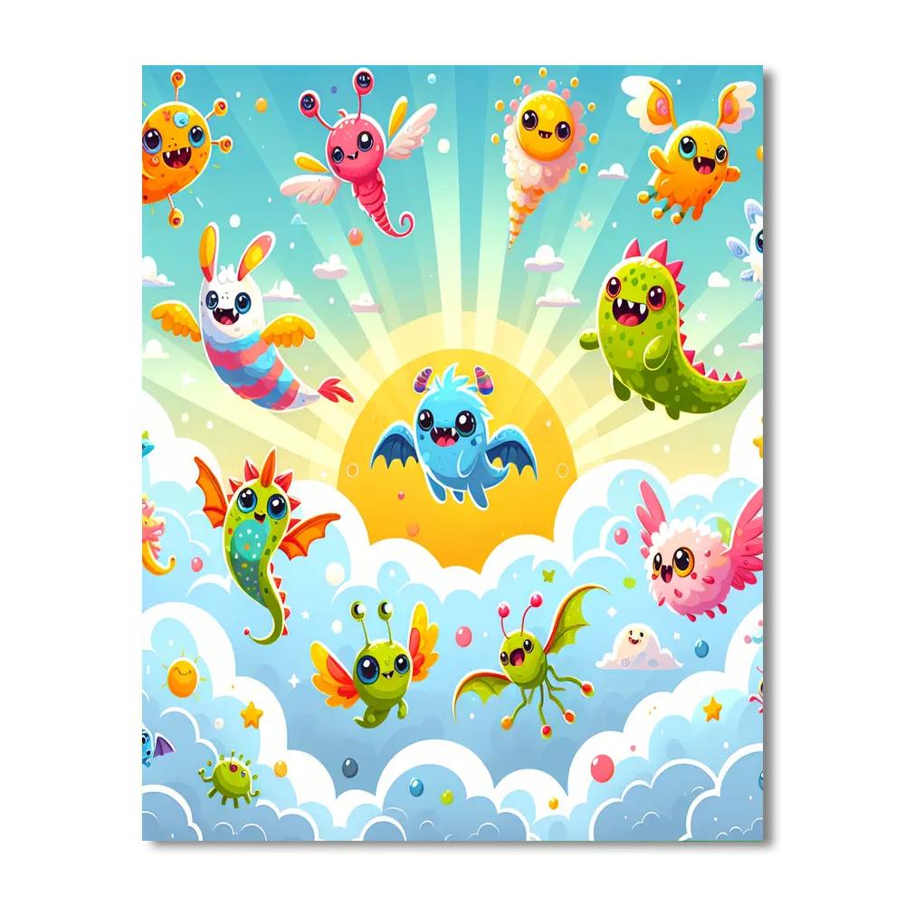 Surreal Sky Creatures Painting Number Kit