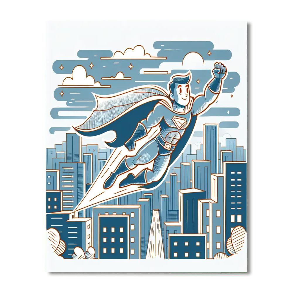 Superhero Adventure World Painting Number Kit