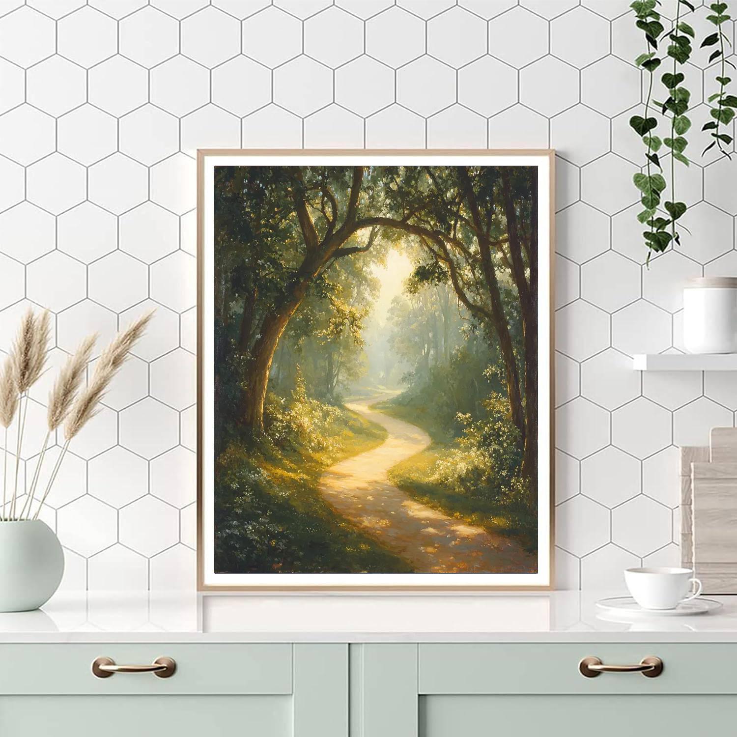 Thomas Cole Inspired Peaceful Woodland Path  Paint By Numbers