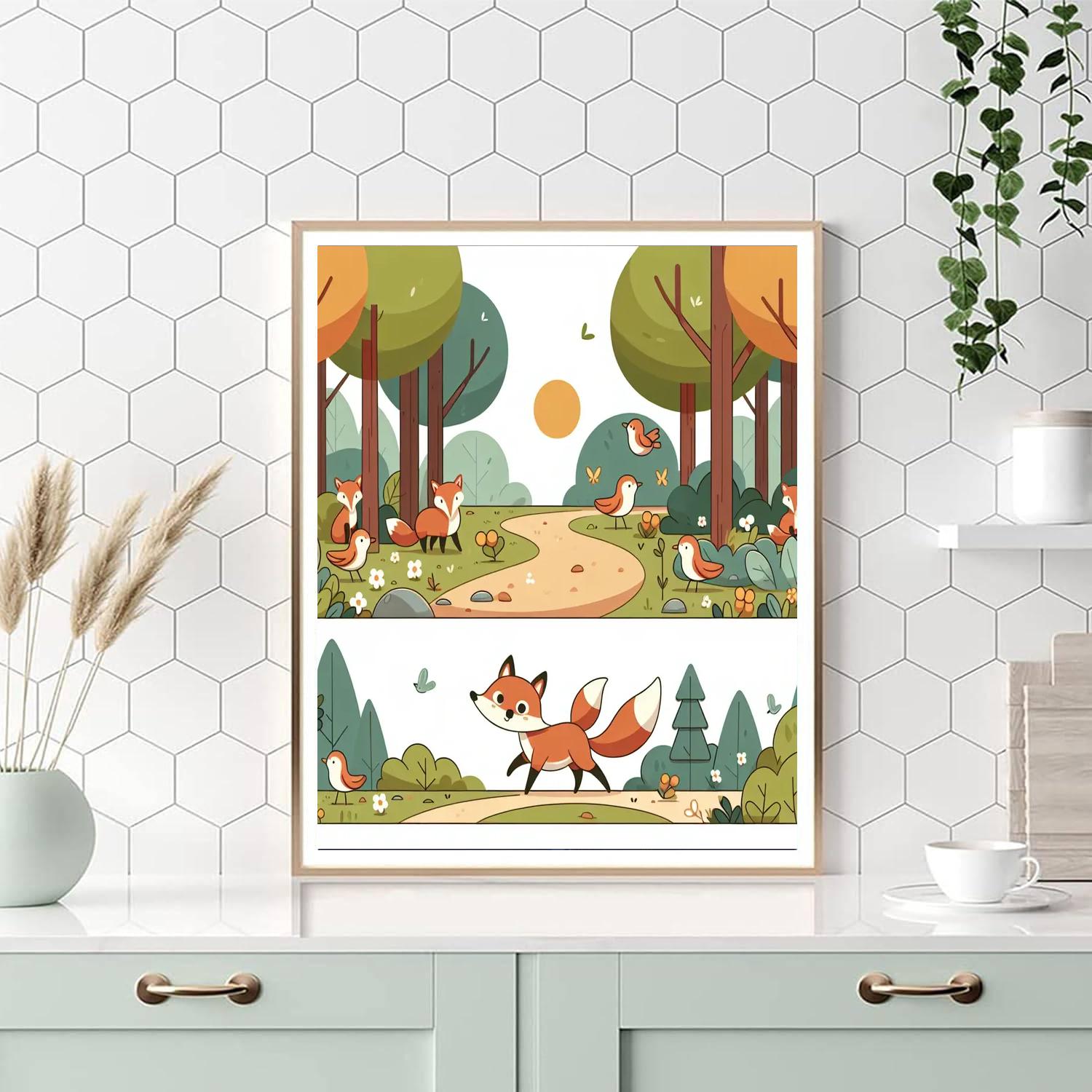 Friendly Woodland Walk Paint By Numbers Art