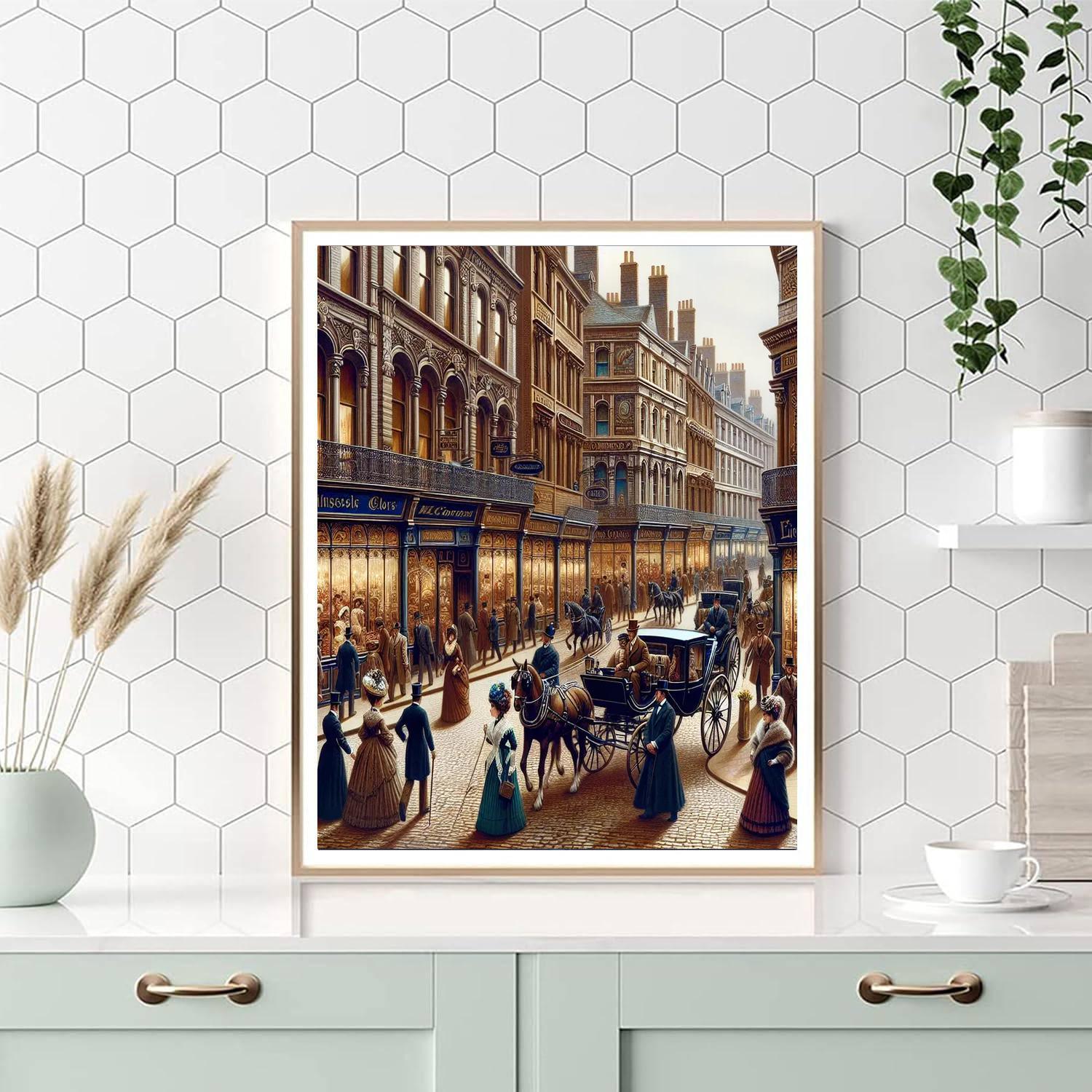 Victorian Streetscape Charm Paint By Numbers Art