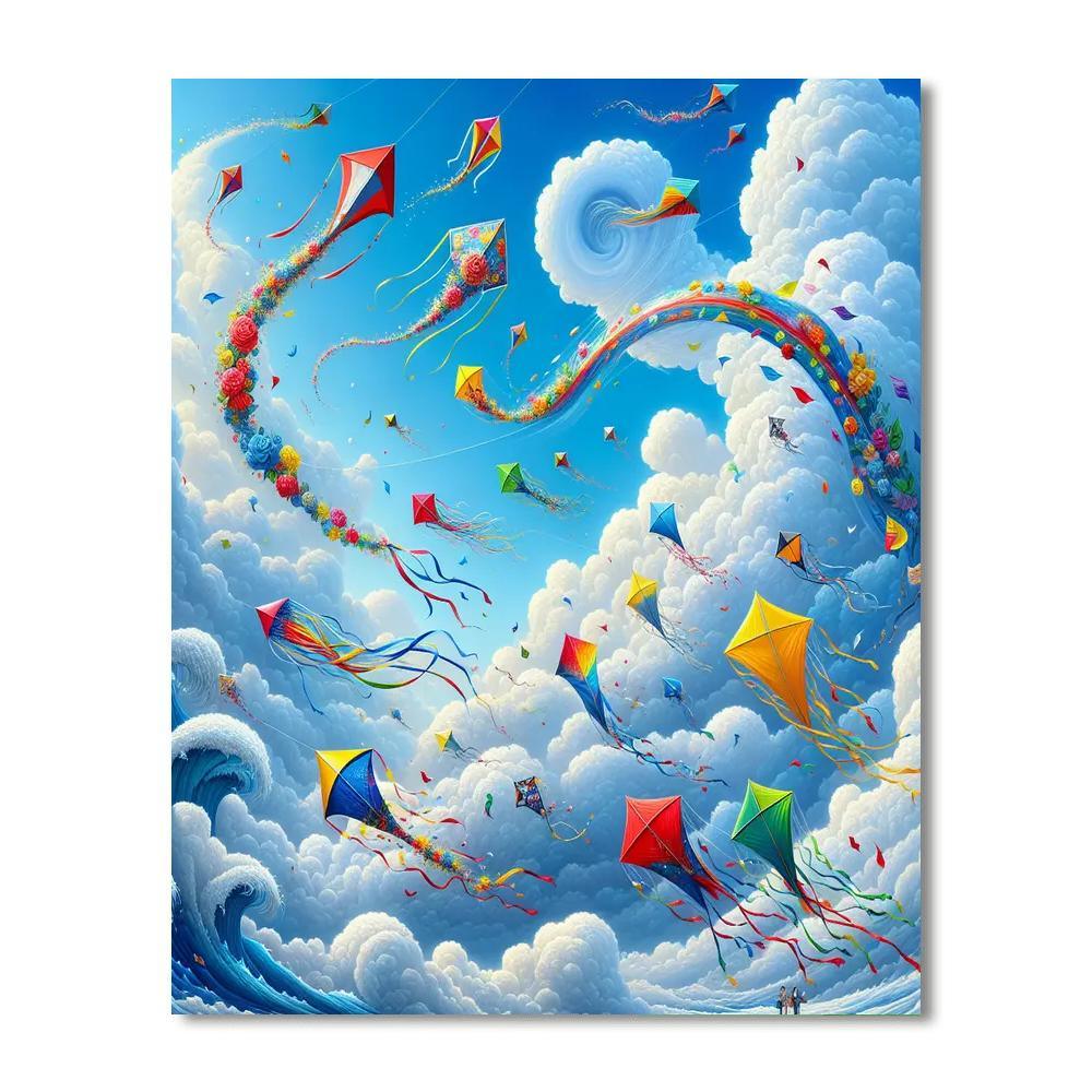 Colorful Kite Adventure Numbered Painting Kits