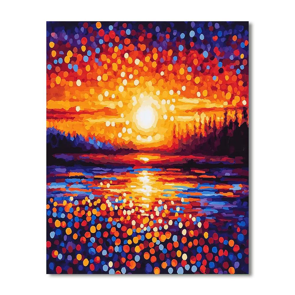 Georges Seurat Inspired Ember's Glow  Numbered Painting Kits