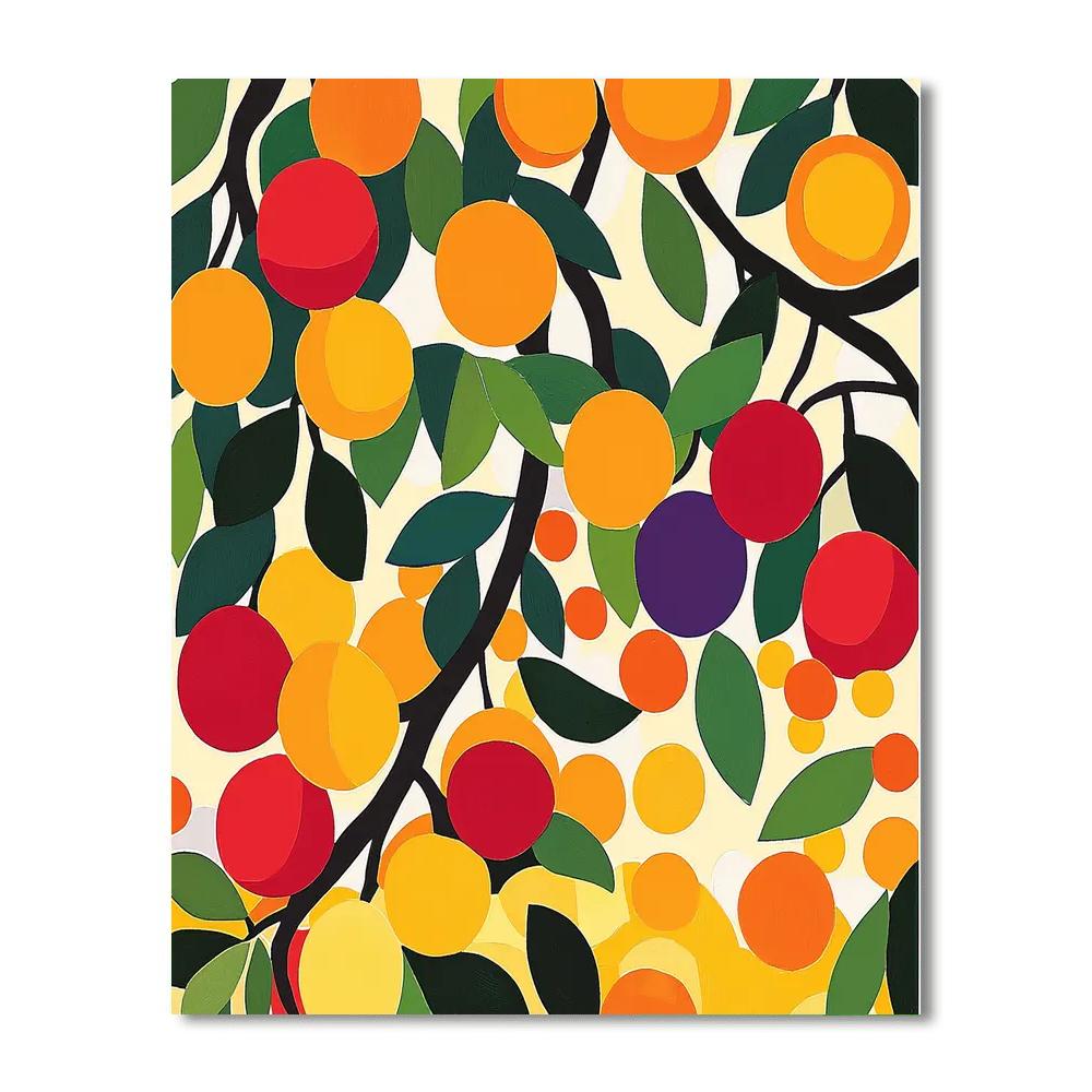 Henri Matisse Inspired Whimsical Fruit Orchard  Painting Number Kit