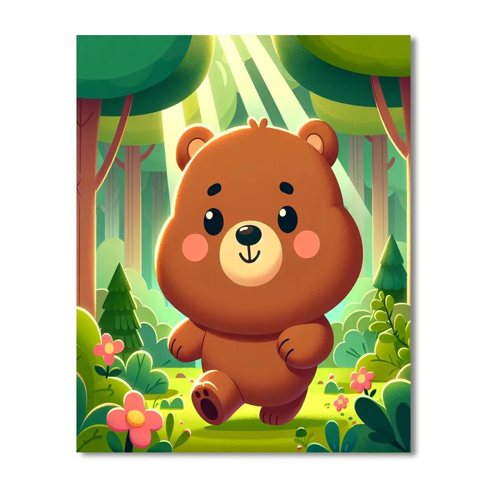 Brave Bear Cub Paint By Numbers Art