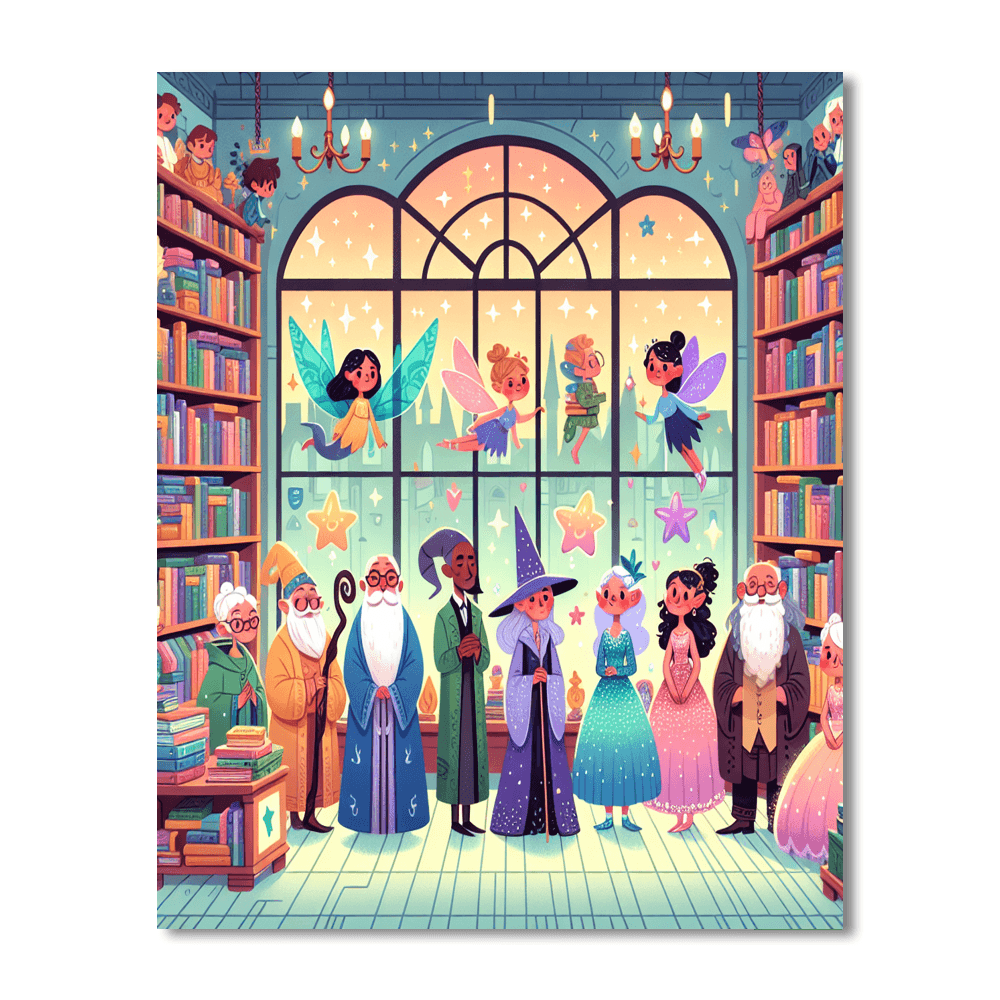 Magical Bookstore Adventure Paint By Color