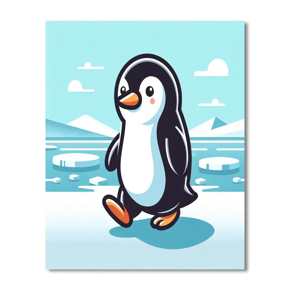 Plucky Penguin Paint By Numbers Art