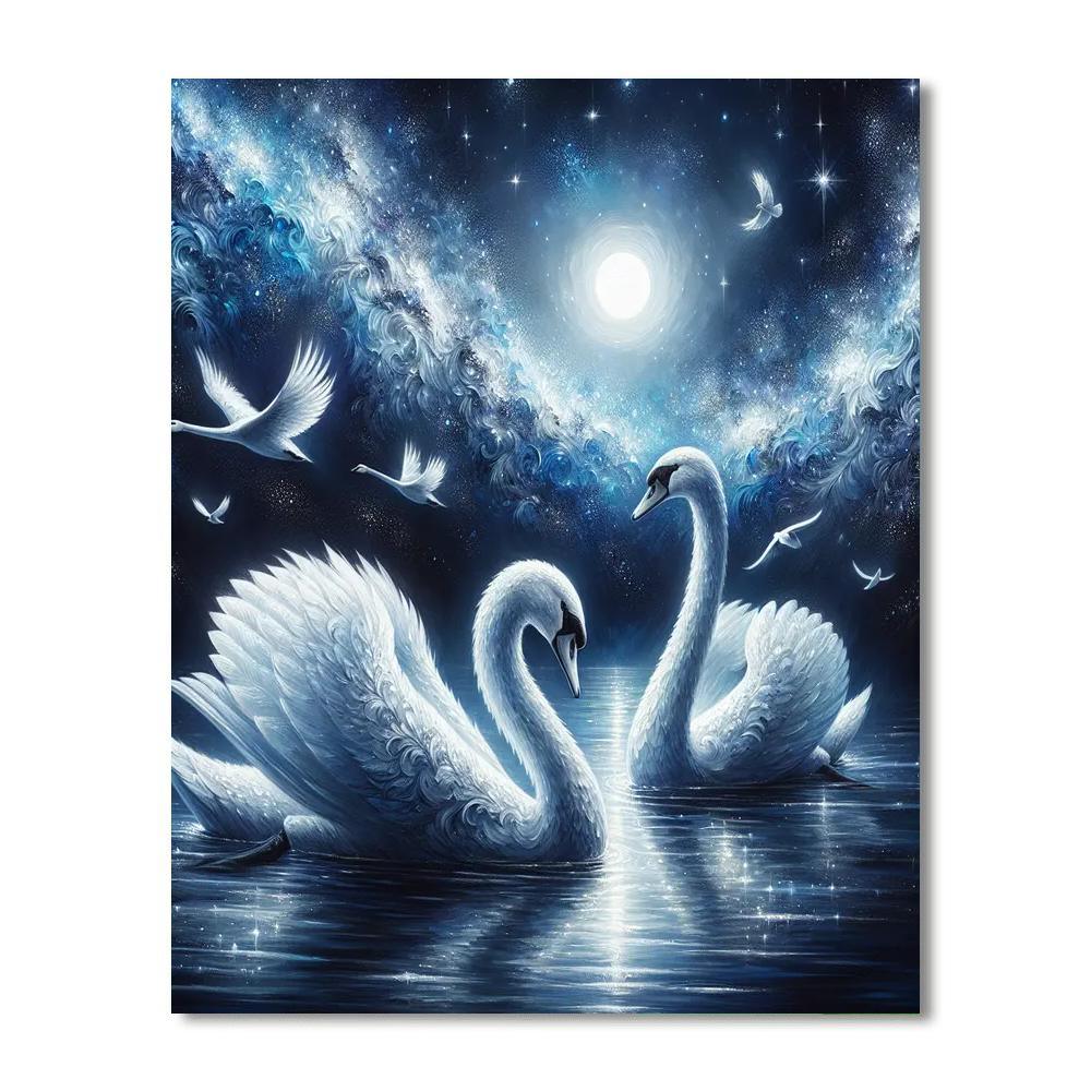 Celestial Swan Serenity Numbered Painting Kits