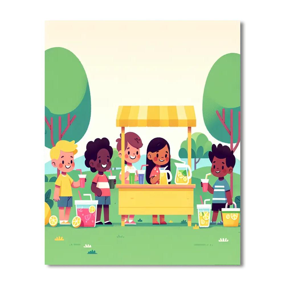 Lively Lemonade Stand Number Painting
