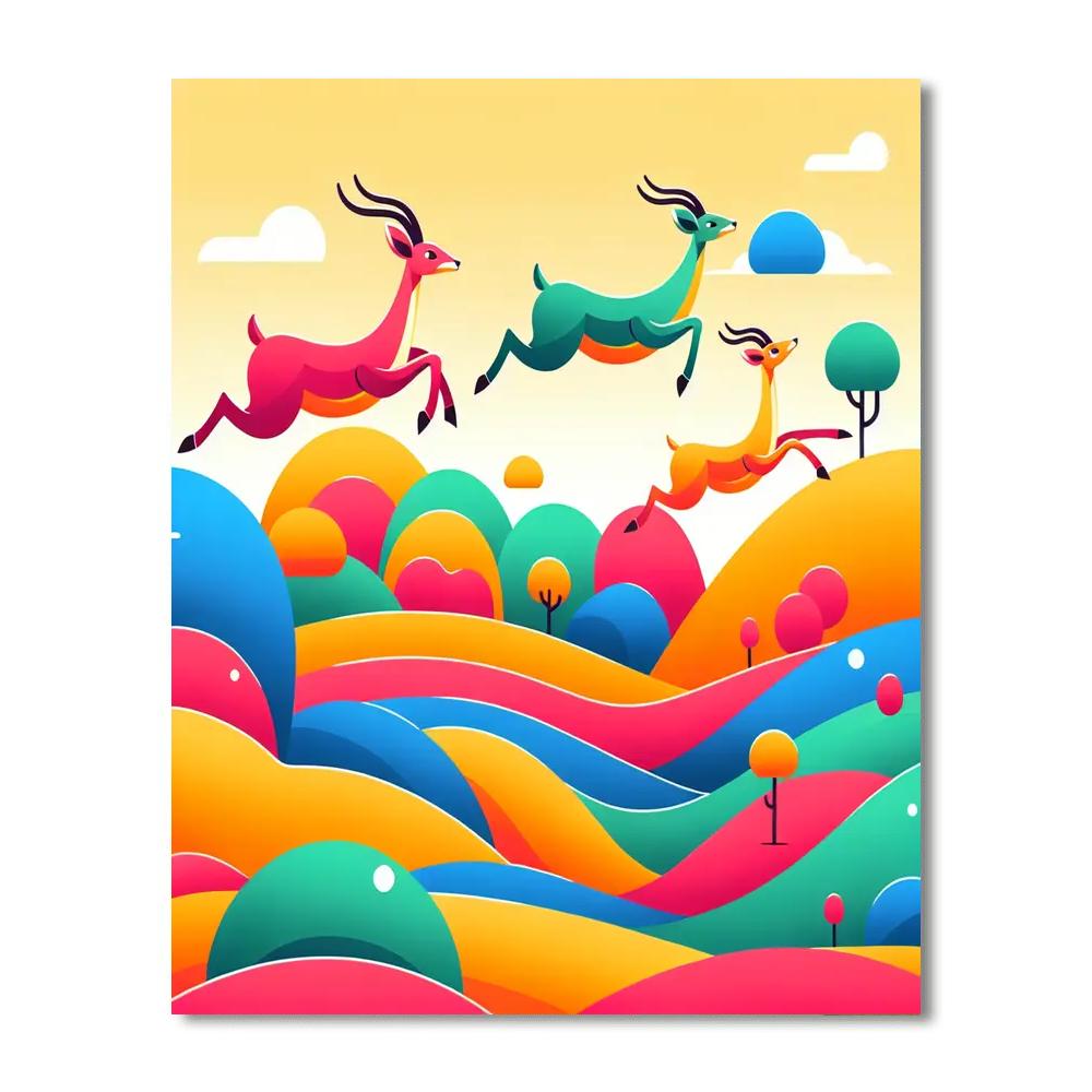 Antelope’s Animated Ascent Paint By Numbers