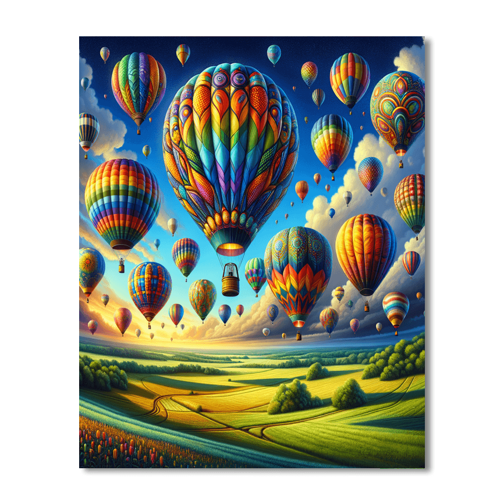 Whimsical Hot Air Balloon Festival - DIY Painting By Numbers Kit