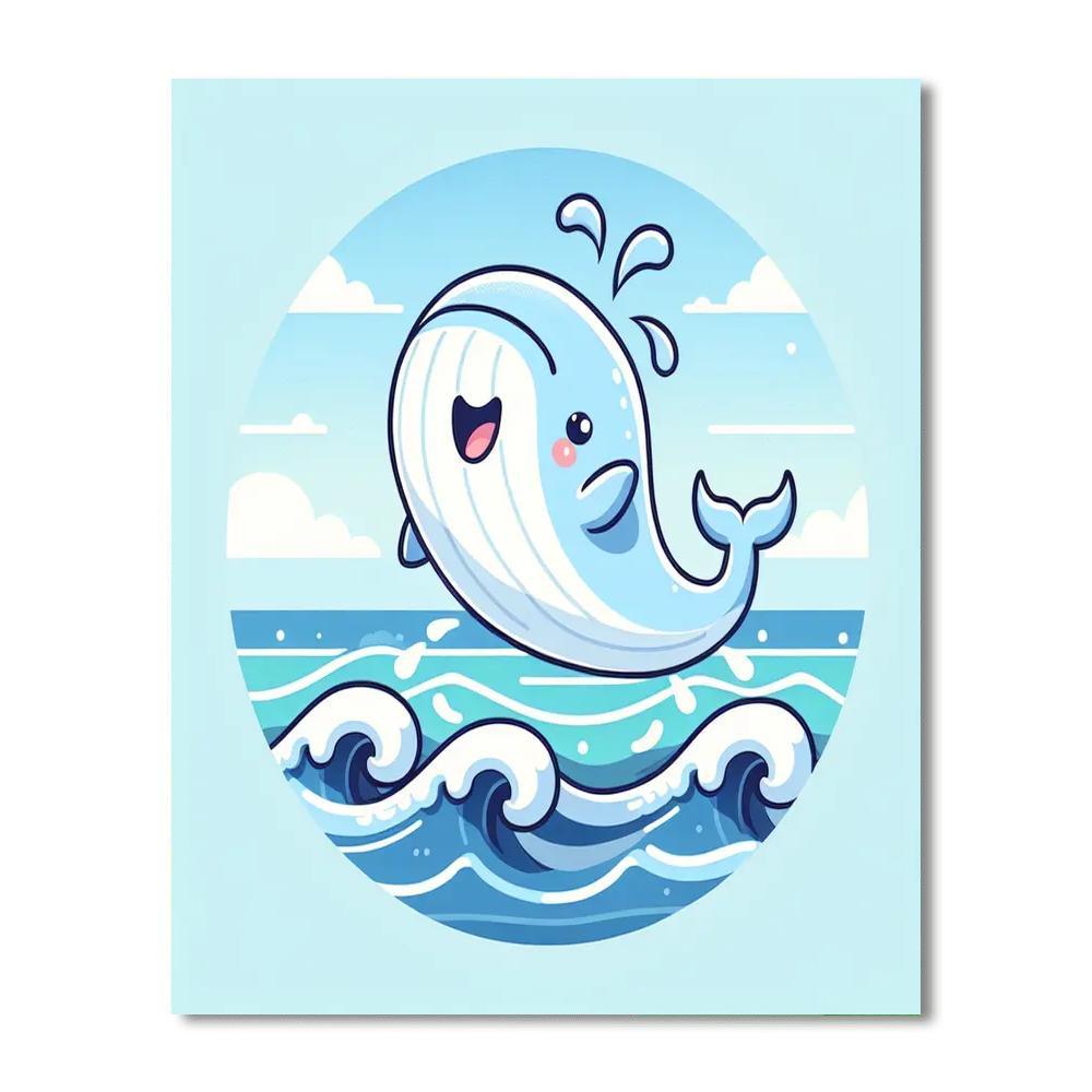 Whimsical Whale Splash Painting By Numbers Kit