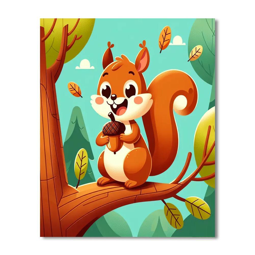 Happy Squirrel DIY Paint By Numbers