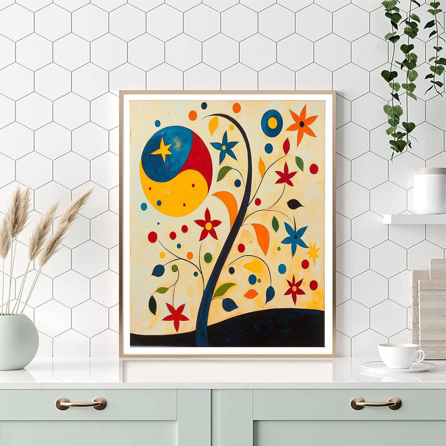 Joan Miró Inspired Vivid Reveries  Number Painting