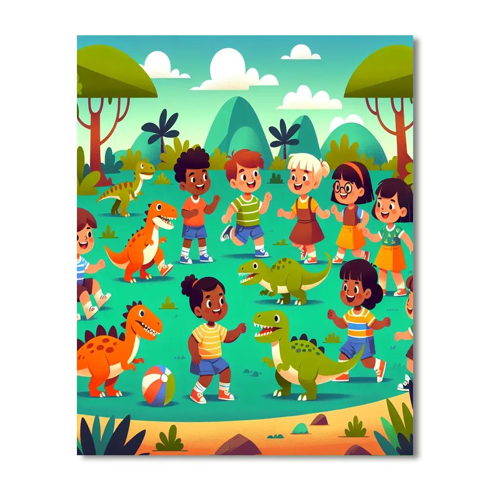 Prehistoric Play Park Number Painting