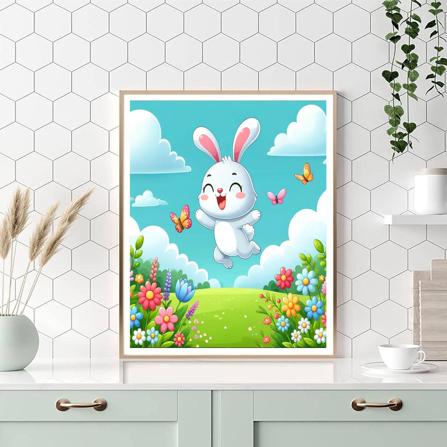 Joyful Bouncing Bunny Numbered Painting Kits