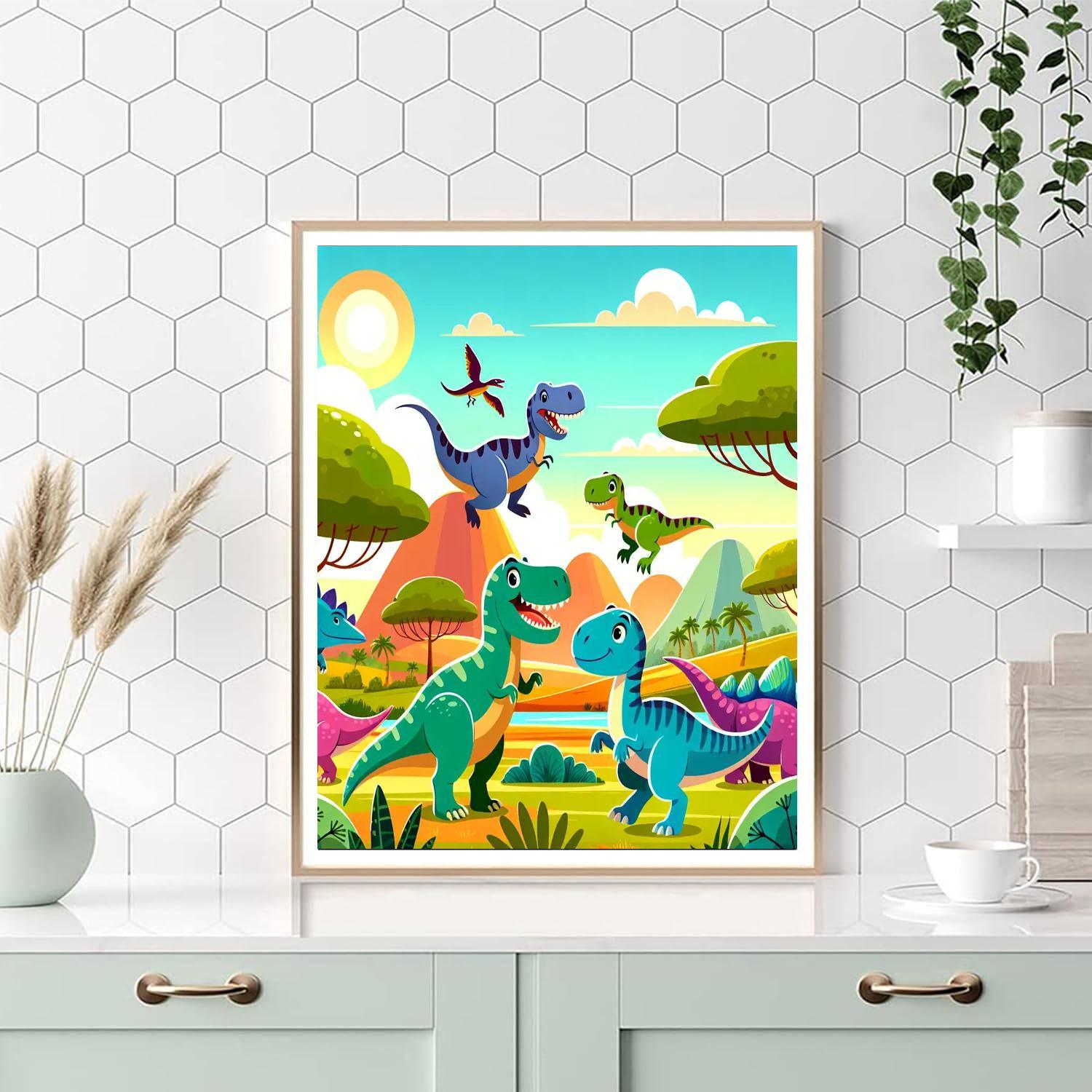 Dinosaur Safari Expedition Painting By Numbers Kit