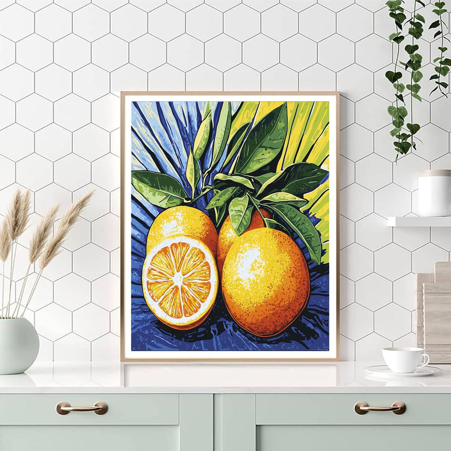 Roy Lichtenstein Inspired Citrus Burst  Paint By Number