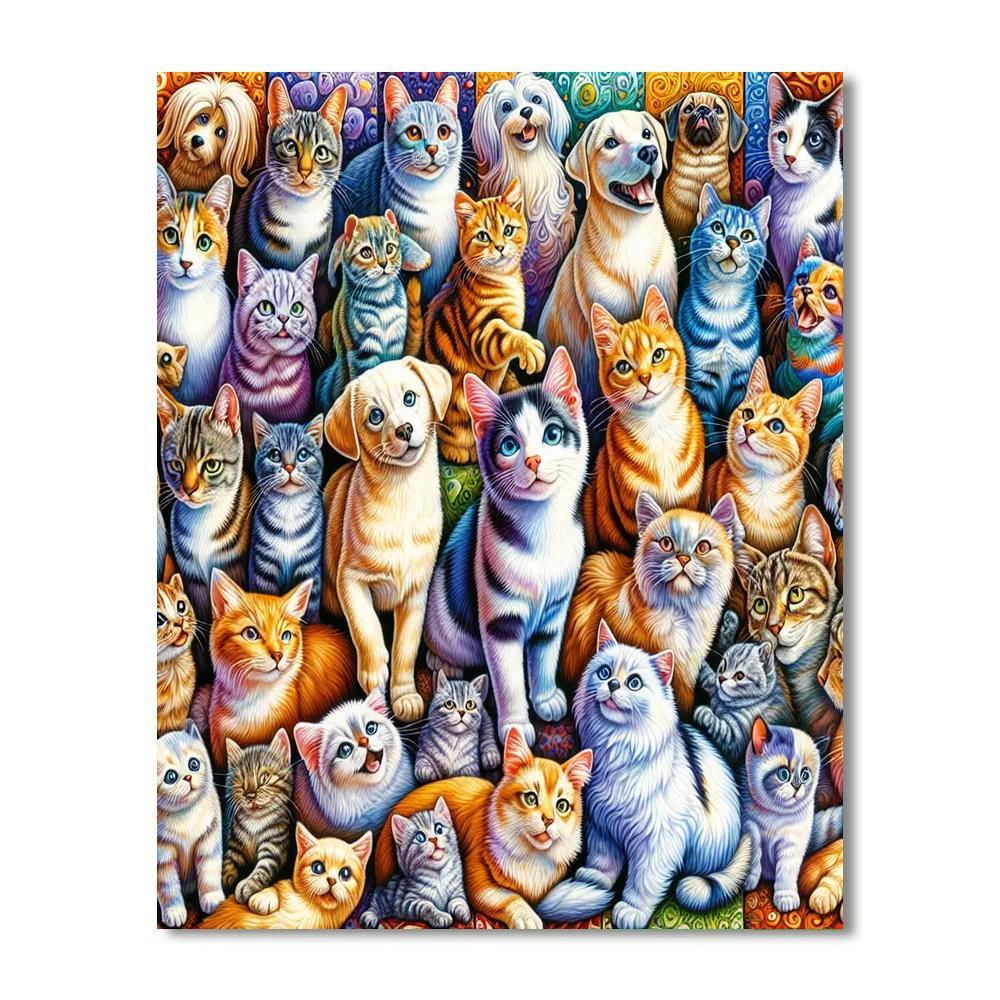Playful Paws And Claws Painting Number Kit