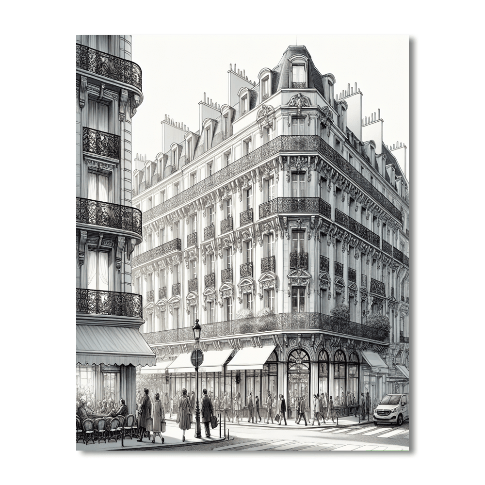 Sophisticated Paris Street Painting By Numbers Kit