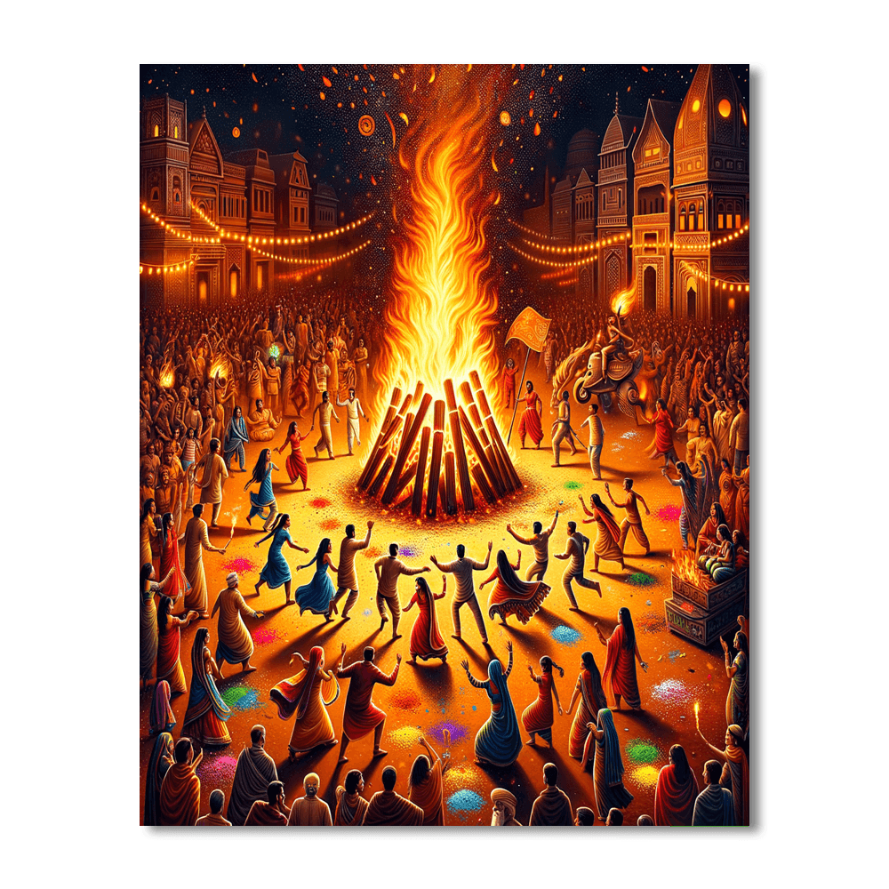 Holika Dahan - India DIY Paint By Numbers