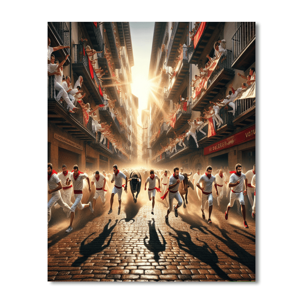 San Fermín - Running Of The Bulls - Spain Paint By Numbers Kits
