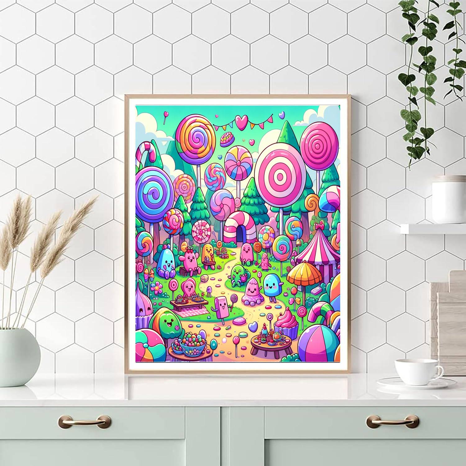 Exciting Candy Adventure Numbered Painting Kits