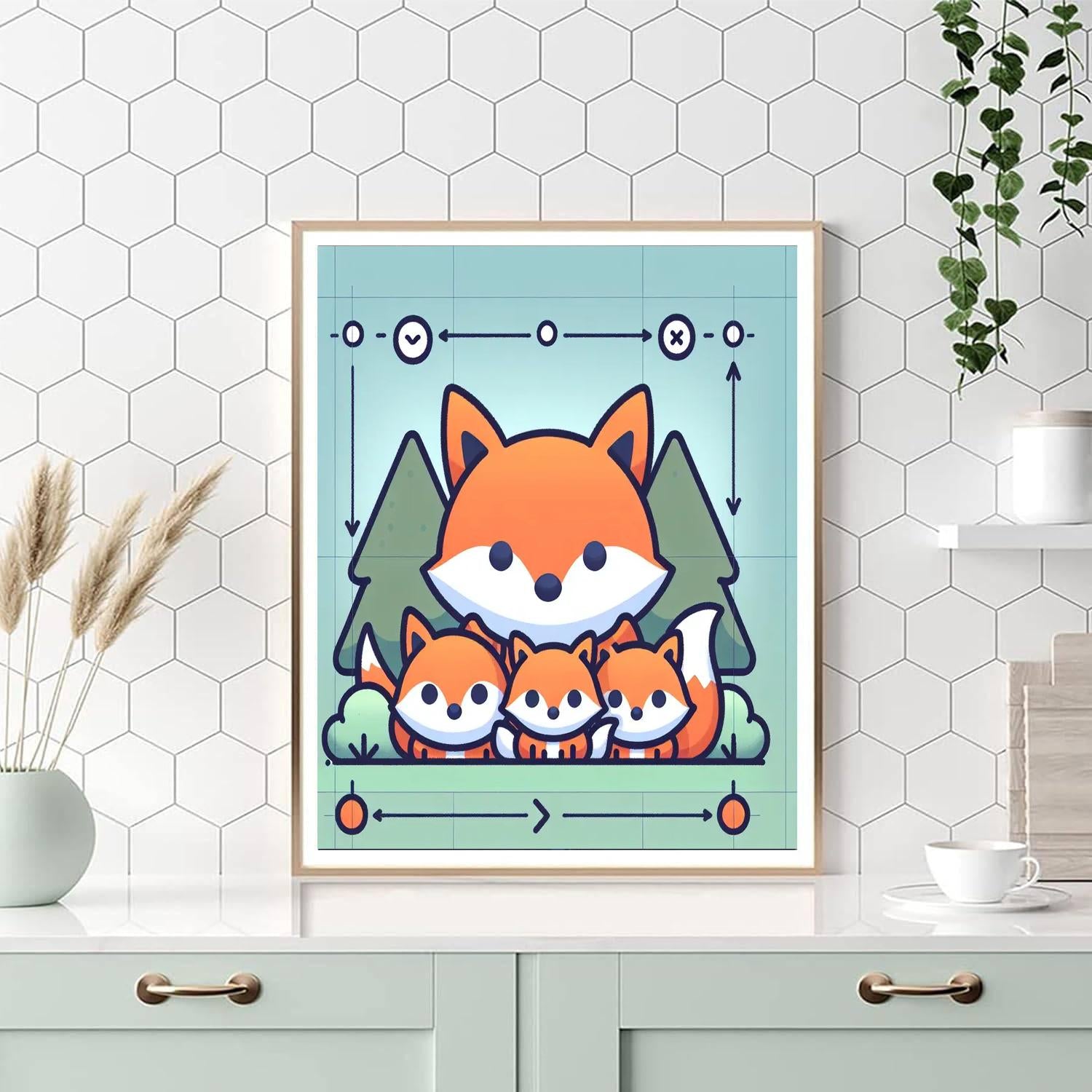 Cozy Fox Family Gathering Paint By Numbers