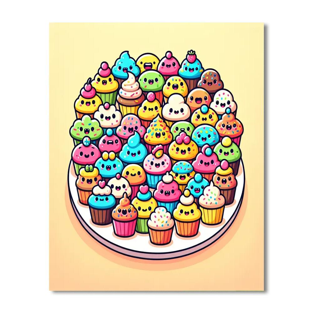 Charming Cupcakes Painting Number Kit