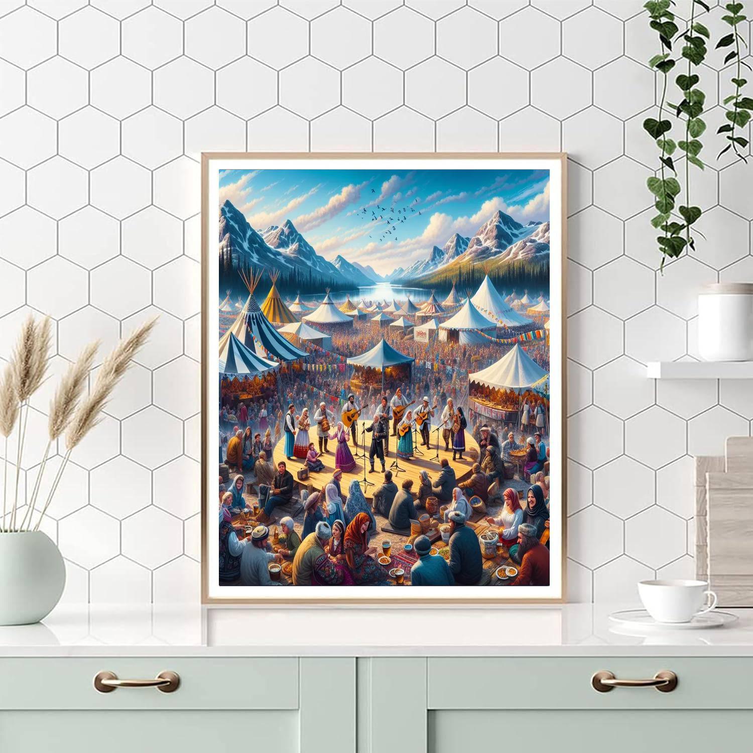 Folk On The Rocks Paint By Number