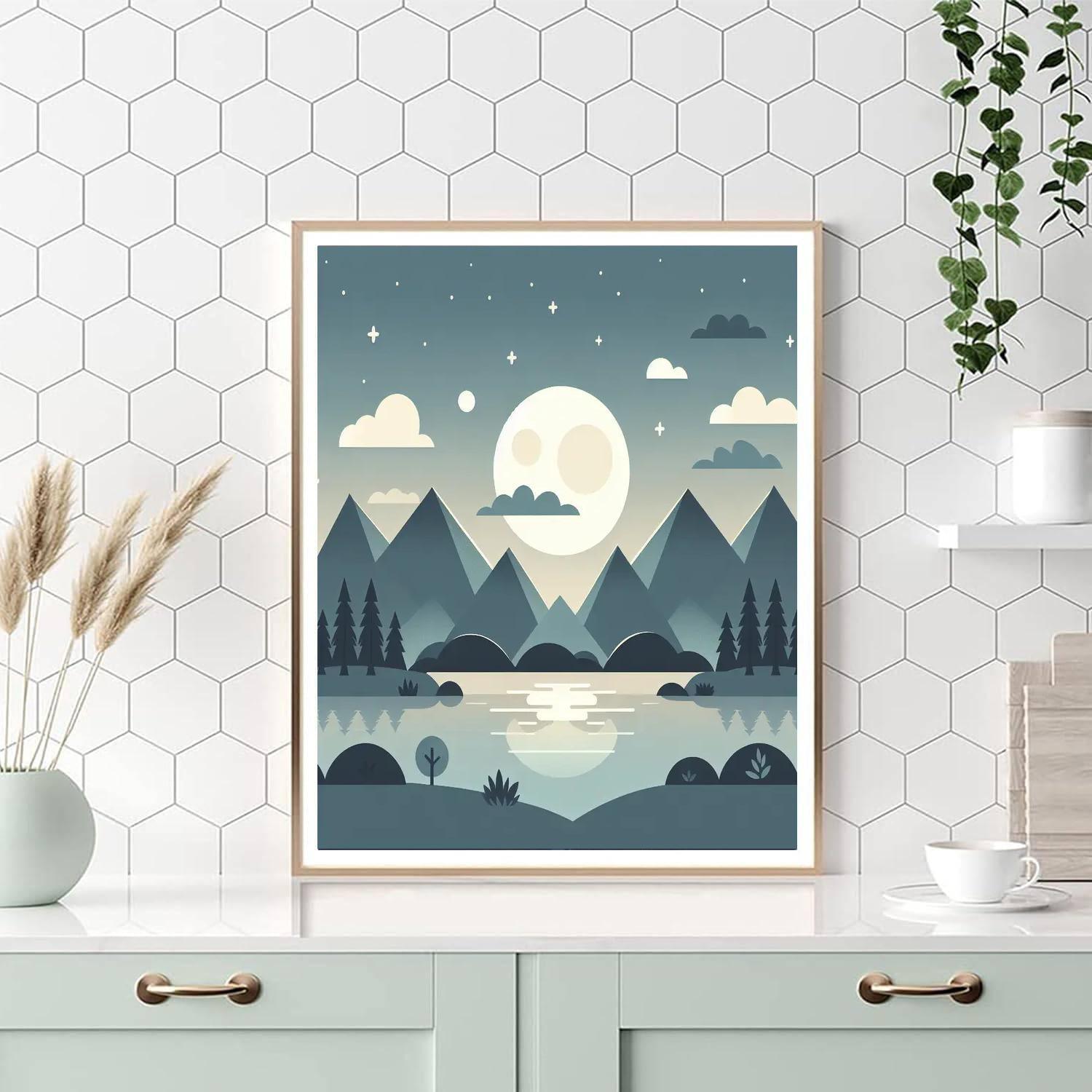 Moonlit Mountain Magic Paint By Color