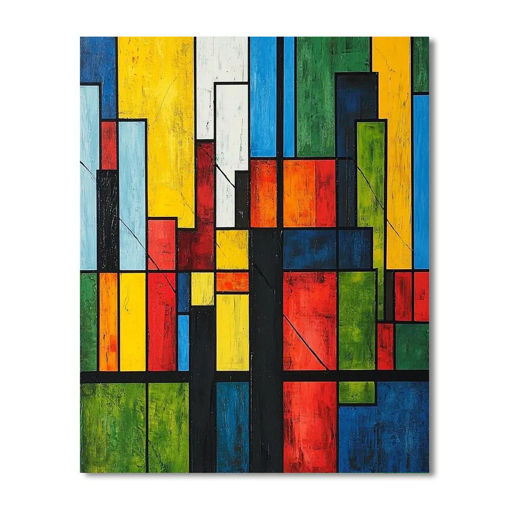 Piet Mondrian Inspired Abstract Cityscapes  Paint By Numbers Kits