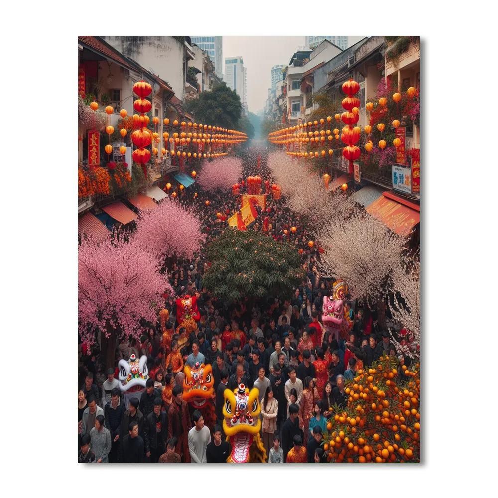 Tet Festival - Hanoi Painting Number Kit