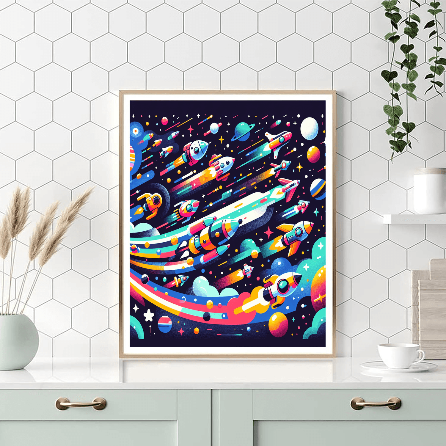 Fantasy Space Race Painting Number Kit
