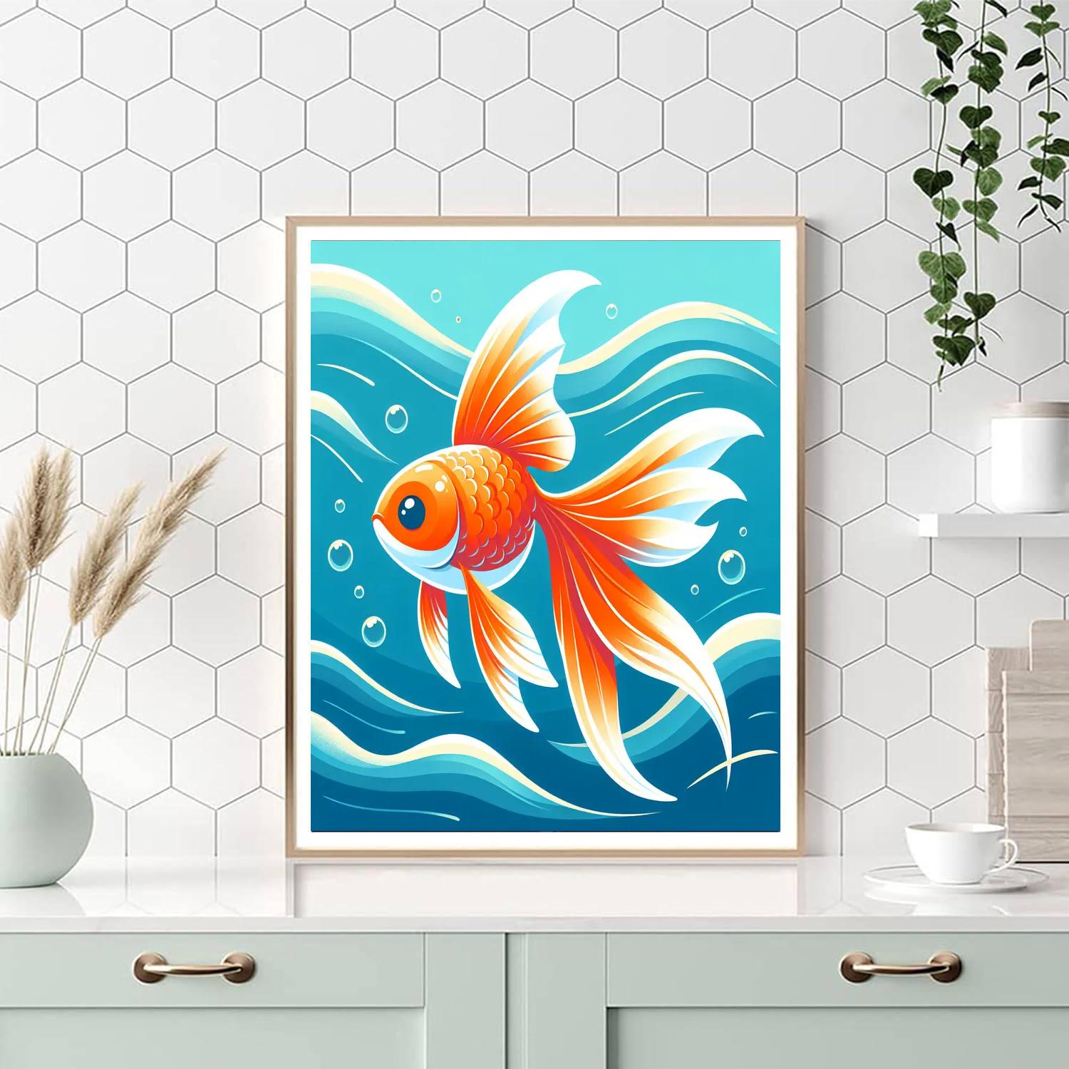 Gleaming Goldfish Paint By Number