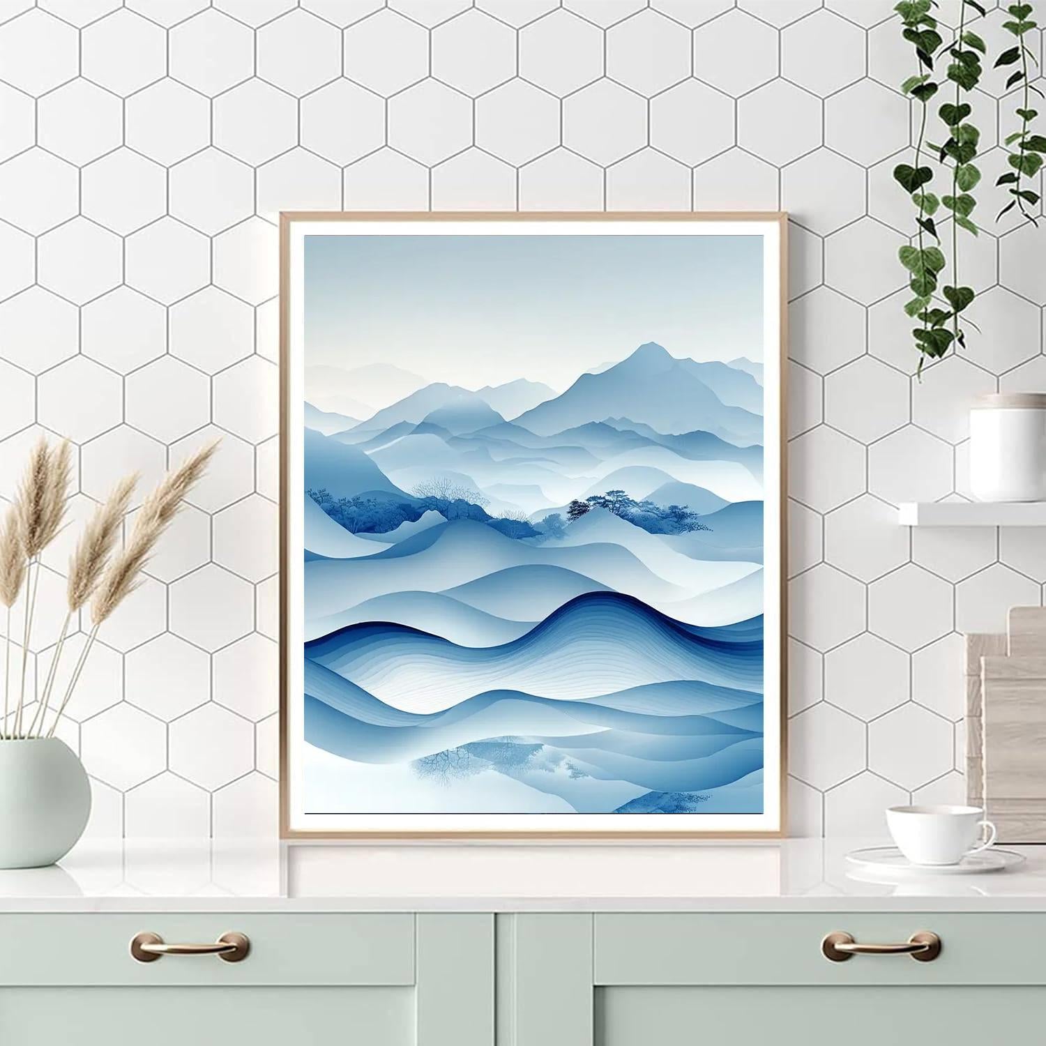Utagawa Hiroshige Inspired Flowing Waves Of Serenity  Painting By Numbers Kit
