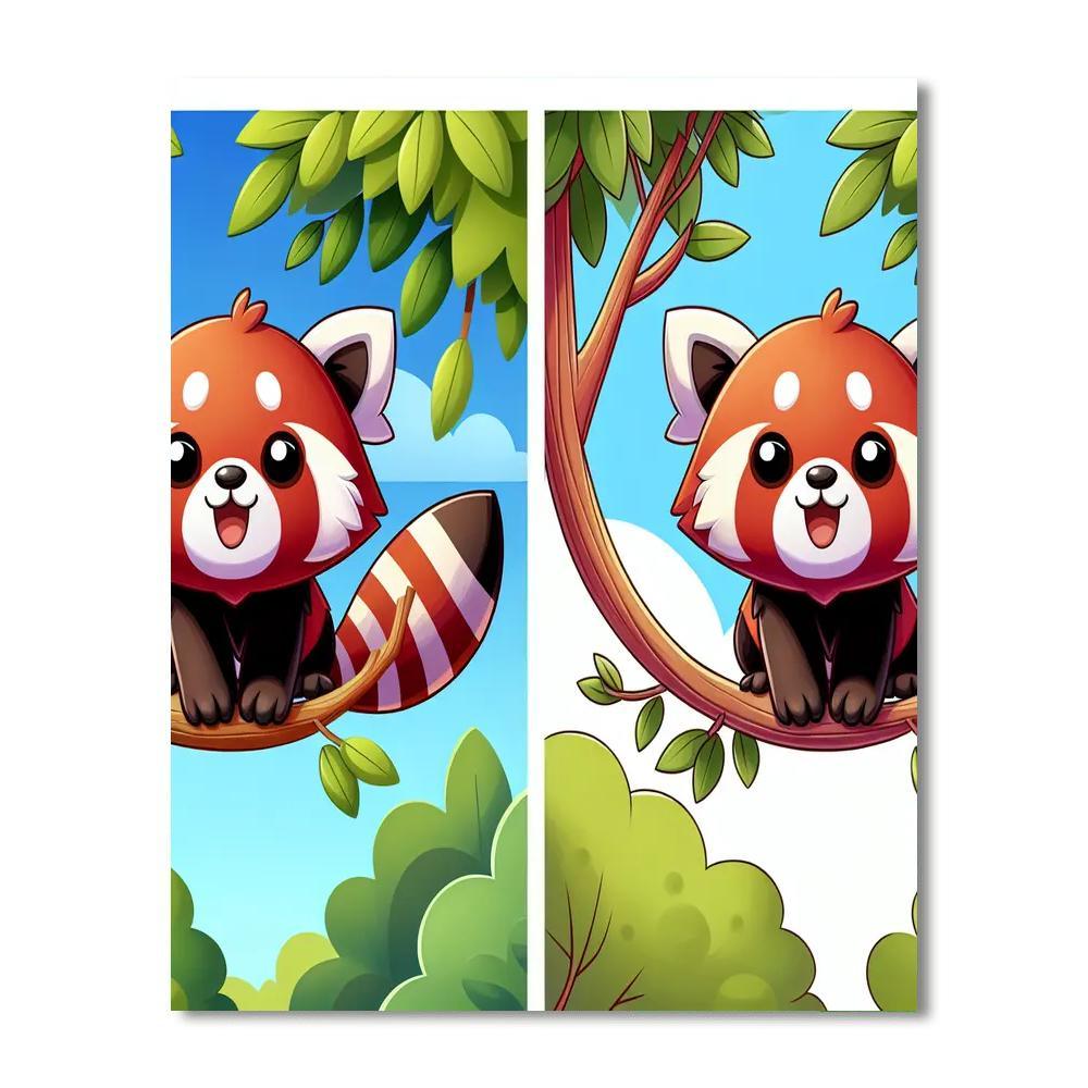 Cheerful Red Panda Paint By Numbers Art